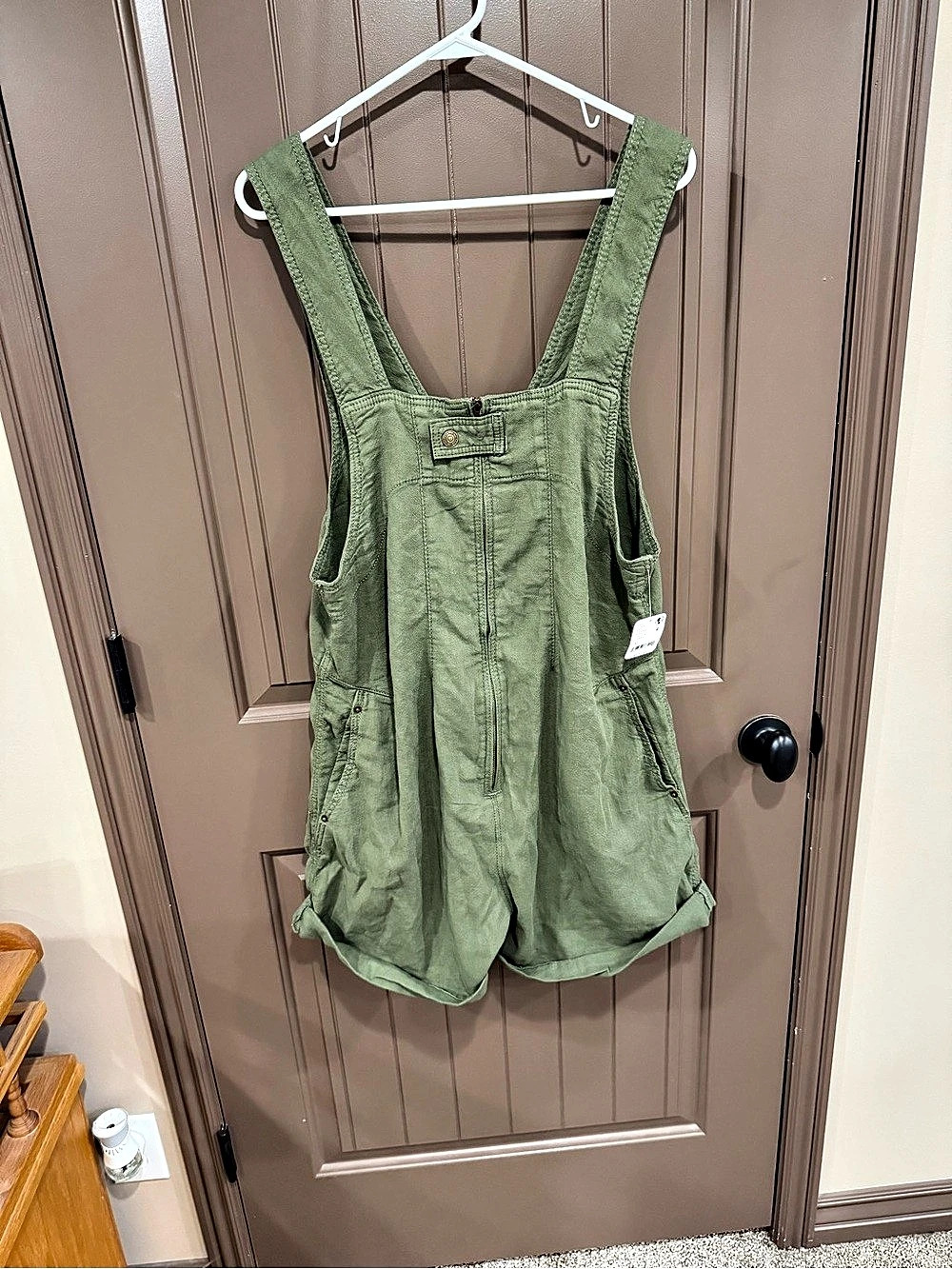 Free People Olive Green Cotton Romper Size XL NWT